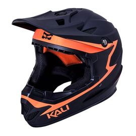 Шлем велосипедный KALI Full Face DOWNHILL/BMX ZOKA, матовый черно-оранжевый 2019, 02-619225, Вариант УТ-00128944: Размер: 54-56см, изображение  - НаВелосипеде.рф