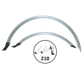 Комплект велосипедных крыльев Vinca Sport 28", ширина-50мм, PVC, cтойка Z5, серебристый, HN 12-1 (28") silver, изображение  - НаВелосипеде.рф