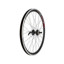Колесо велосипедное 24" переднее, обод двойной алюминиевый, под диск 6 отверстий, с эксцентриком, черный, изображение  - НаВелосипеде.рф