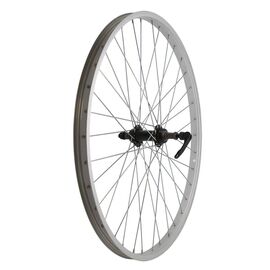 Колесо велосипедное 26" заднее, обод одинарный алюминиевый, втулка стальная, эксцентрик, черная, изображение  - НаВелосипеде.рф