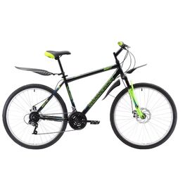 Горный велосипед Challenger Agent 26" D 2018, Вариант УТ-00130044: Рама: 18'' (Рост: 1,67 — 1,78 м), Цвет: чёрный/зелёный/голубой, изображение  - НаВелосипеде.рф