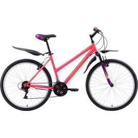 Горный женский велосипед Challenger Alpina 26" 2018, Вариант УТ-00130071: Рама: 14,5" (Рост: 1,45 — 1,60 м), Цвет: розовый/жёлтый/фиолетовый, изображение  - НаВелосипеде.рф