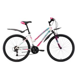 Горный велосипед Black One Alta 26" Alloy 2018, Вариант УТ-00130056: Рама: 14,5" (Рост: 1,45 — 1,60 м), Цвет: белый/розовый/голубой, изображение  - НаВелосипеде.рф