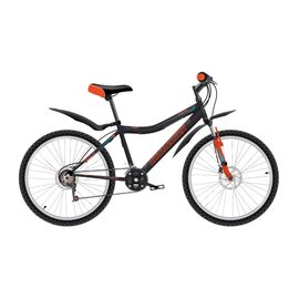 Подростковый велосипед Challenger Cosmic D 24" 2018, Вариант УТ-00130073: Рост: 126-155 см, Цвет: чёрный/оранжевый/голубой, изображение  - НаВелосипеде.рф