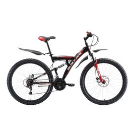 Двухподвесный велосипед Black One Flash FS 27.5 D 27,5" 2019, Вариант УТ-00130066: Рама: 16" (Рост: 1,50 — 1,65 м), Цвет: чёрный/красный/белый , изображение  - НаВелосипеде.рф