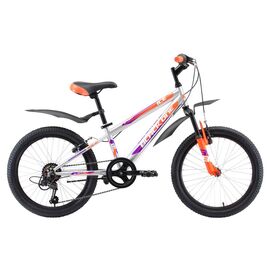 Детский велосипед Black One Ice 20" 2018, Вариант УТ-00130111: Рост: 1,15 — 1,28 м, Цвет: серебристый/оранжевый/фиолетовый, изображение  - НаВелосипеде.рф
