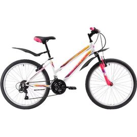 Подростковый велосипед Black One Ice Girl 24" 2018, Вариант УТ-00130112: Рост: 130 - 155 cм, Цвет: розовый/жёлтый/белый, изображение  - НаВелосипеде.рф