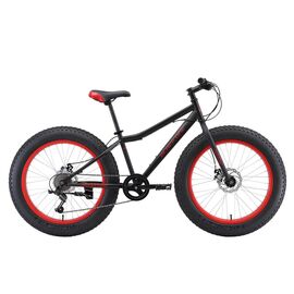 Подростковый велосипед Black One Monster D 24" 2019, Вариант УТ-00130114: Рост: 130-155 cм, Цвет: чёрный/вишнёвый, изображение  - НаВелосипеде.рф