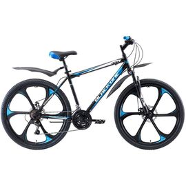 Горный велосипед Black One Onix 26 D FW 26" 2019, Вариант УТ-00130128: Рама: 16" (Рост: 1,50 — 1,65 м), Цвет: черно-голубо-серебристый , изображение  - НаВелосипеде.рф
