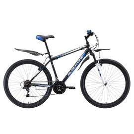 Горный велосипед Black One Onix 27.5" 2019, Вариант УТ-00130138: Рама: 16" (Рост: 1,50 — 1,65 м), Цвет: чёрный/синий/серебристый, изображение  - НаВелосипеде.рф