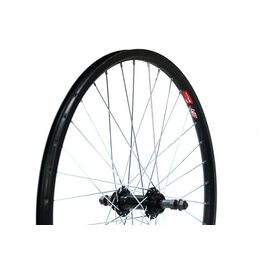 Колесо велосипедное 24" MTB, заднее под трещотку, двойной обод DH18, алюминий, черный, изображение  - НаВелосипеде.рф