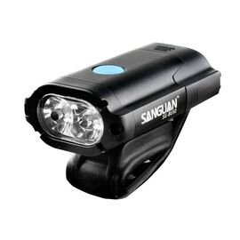 Фонарь велосипедный передний SANGUAN, 500lm, 2 светодиода, 4 режима, Li-Poly аккумулятор, USB, алюминий, черный, SG-BU80, изображение  - НаВелосипеде.рф
