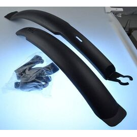 Крылья велосипедные SHENG FA комплект, переднее+заднее, SF-267F/R, 24-26", пластик, черный, изображение  - НаВелосипеде.рф