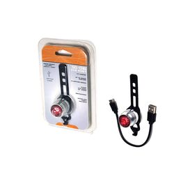 Фонарь задний SANGUAN, 1 светодиод, 4режима, встроенный Li аккум, USB, серебристый, SG-Ruby-USB SG016, изображение  - НаВелосипеде.рф