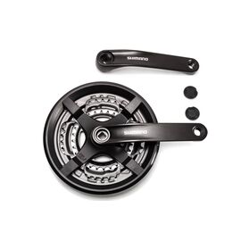 Система шатунов велосипедная Shimano TY301, 150мм, под квадрат, 42/34/24, с защитой, без упаковки, AFCTY301K244CL, изображение  - НаВелосипеде.рф