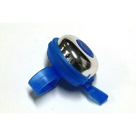 Звонок велосипедный JOY KIE алюминий - пластик база, диаметр 45мм, синяя база, 33AD-03 blue, изображение  - НаВелосипеде.рф
