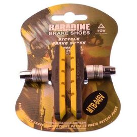 Колодки тормозные Baradine 945V, МТВ, 72мм, желто/черные, изображение  - НаВелосипеде.рф