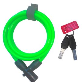Велосипедный замок Onguard Lightweight Key Coil Cable Lock, стальной тросовый, на ключ, 1500 х 8мм, зеленый, 8192, изображение  - НаВелосипеде.рф