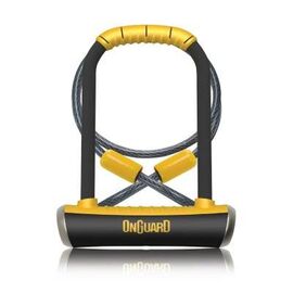 Велосипедный замок Onguard PITBULL DT, U-lock, трос, на ключ, 115 x 230мм, трос 1200 х 10мм, 8005, изображение  - НаВелосипеде.рф