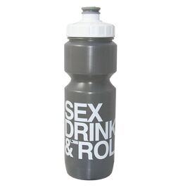 Фляга велосипедная 0,8 Green Cycle Sex Drink & Roll с Big Flow valve, LDPE, серый, GBT-512L, изображение  - НаВелосипеде.рф