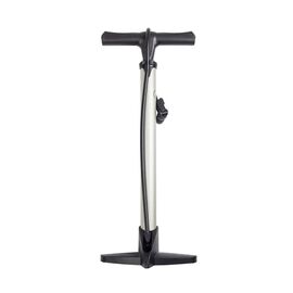 Насос напольный Green Cycle GPF-334 стальной, presta+schrader, серебристый, PUM-28-11, изображение  - НаВелосипеде.рф