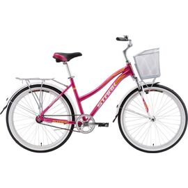 Городской женский велосипед Stark Ibiza 26.1.S 26" 2018, Вариант УТ-00130203: Рама: 18'' (Рост: 1,67 — 1,78 м), Цвет: розовый/жёлтый/белый, изображение  - НаВелосипеде.рф