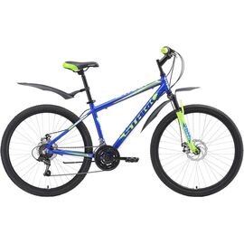 Горный велосипед Stark Respect 26.1 D 26" 2018, Вариант УТ-00130217: Рама: 16" (Рост: 1,50 — 1,65 м), Цвет: синий/зелёный/голубой, изображение  - НаВелосипеде.рф