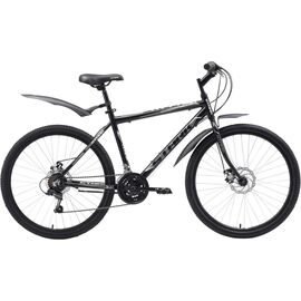 Горный велосипед Stark Respect 26.1 RD 26" 2018, Вариант УТ-00130223: Рама: 16" (Рост: 1,50 — 1,65 м), Цвет: чёрный/тёмно-серый/серый, изображение  - НаВелосипеде.рф