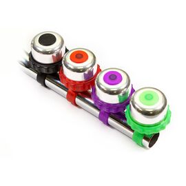 Звонок TRIX, серебристо-фиолетовый, XN-5-30, изображение  - НаВелосипеде.рф