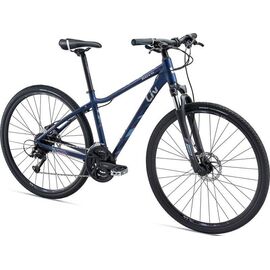 Гибридный женский велосипед Giant Rove 2 Disc DD 28'', 2018, Вариант УТ-00081517: Рама M (Размер: 164 - 175 см) Цвет: темно-синий/лавандовый/светло-синий, изображение  - НаВелосипеде.рф