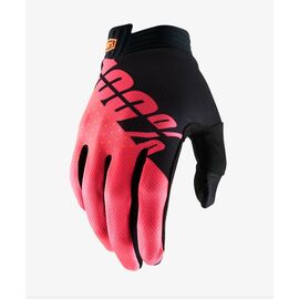 Велоперчатки 100% ITrack Glove Black/Fluo Red, 10015-013-12, Вариант УТ-00152438: Размер: L, изображение  - НаВелосипеде.рф