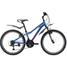Подростковый велосипед Stark Bliss 24.1 V 24" 2019, Вариант УТ-00130088: Рама: 19" (Рост: 115-128 см), Цвет: синий/красный/белый, изображение  - НаВелосипеде.рф