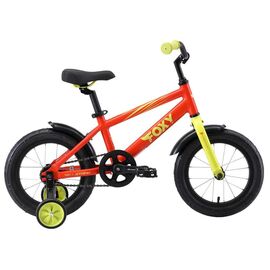 Детский велосипед Stark Foxy 14" 2019, Вариант УТ-00130188: Рост: 1,01 — 1,15 м, Цвет: оранжевый/зелёный, изображение  - НаВелосипеде.рф