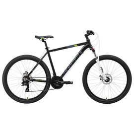 Горный велосипед Stark Hunter 27.2 D 27,5" 2019, Вариант УТ-00130255: Рама: 18'' (Рост: 1,67 — 1,78 м), Цвет: чёрный/серый/зелёный, изображение  - НаВелосипеде.рф