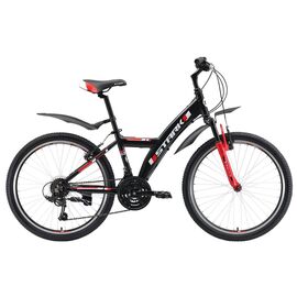 Подростковый велосипед Stark Rocket Y 24.1 V 24" 2019, Вариант УТ-00130289: Рост: 126-155 см, Цвет: черно-красный , изображение  - НаВелосипеде.рф