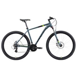 Горный велосипед Stark Router 29.3 D 29" 2019, Вариант УТ-00130300: Рама: 20'' (Рост: 1,78 — 1,85 м), Цвет: серый/чёрный/зелёный, изображение  - НаВелосипеде.рф