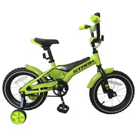 Детский велосипед Stark Tanuki Boy 14" 2019, Вариант УТ-00130319: Рост: 1,01 — 1,15, Цвет: зелёный/чёрный, изображение  - НаВелосипеде.рф