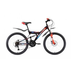 Двухподвесный велосипед Black One Ice FS 24" 2018, Вариант УТ-00133400: Рост: универсальный, Цвет: чёрный/красный/синий, изображение  - НаВелосипеде.рф