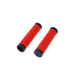 Грипсы велосипедные TRIX, резиновые, 125 мм, 2-х компонентные, черно-красные, HL-G49 red, изображение  - НаВелосипеде.рф