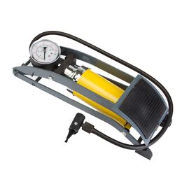 Насос Bee Pump, ножной, с манометром, однобалонный, широкая помпа, алюминий, FP0902A, изображение  - НаВелосипеде.рф
