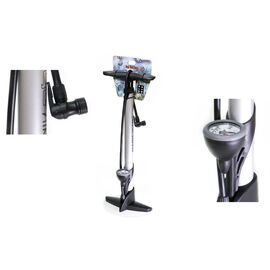 Насос Giyo, напольный, сталь, AV/FV, с манометром, 160 psi/11 bar, H:61 см, GF-33P, изображение  - НаВелосипеде.рф