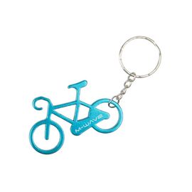 Брелок M-WAVE для ключей "велосипед", алюминиевый, голубой, логотип, 5-719908, изображение  - НаВелосипеде.рф