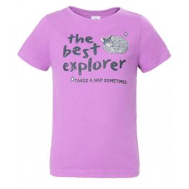 Футболка RedFox Explorer Girl, детская, лиловый, Вариант УТ-00139546: Размер: 104, изображение  - НаВелосипеде.рф
