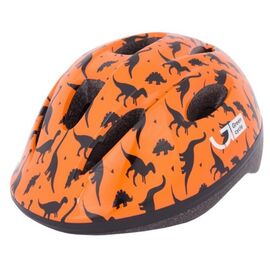 Велошлем детский Green Cycle Dino, оранжевый/чёрный лак, 2019, Вариант УТ-00128538: Размер: 48-52 см, изображение  - НаВелосипеде.рф