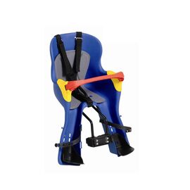 Детское велокресло HTP KIKI T DELUXE+PROTECTION, на рулевую трубу, синие, до 15 кг, 92070823, изображение  - НаВелосипеде.рф