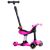 Самокат-трансформер с ручкой "BIBITU ONE", детский, трехколесный, розовый, SKL-L-05-PN, изображение  - НаВелосипеде.рф