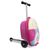 Самокат-чемодан Zinc, Owl, бело-розовый, трёхколёсный, детский, складной, до 50  кг, ZC03909, изображение  - НаВелосипеде.рф